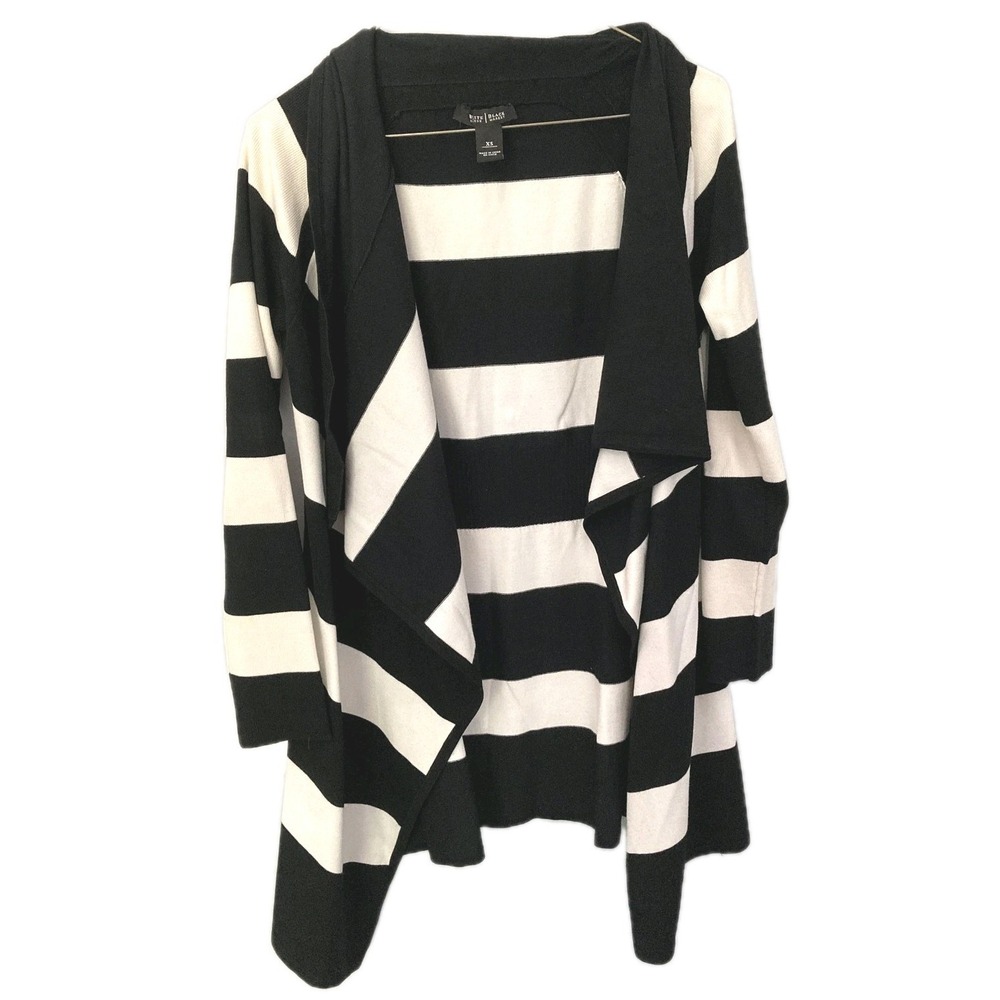 White House Black Market Cardigan Sweater Women XS Striped Open Viscose Blend